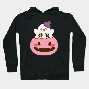 Baby Cute Ghost with Pink Pumpkin Hoodie